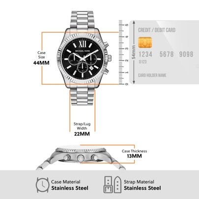 Michael Kors Lexington Silver Watch MK1091SET